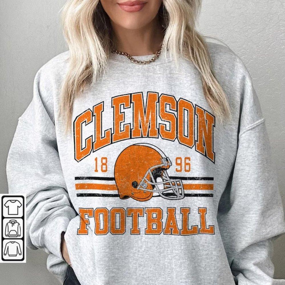 Clemson Tigers 1896 Sweatshirt, Retro Style 90S Unisex Crewneck